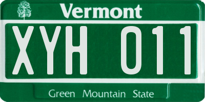 VT license plate XYH011
