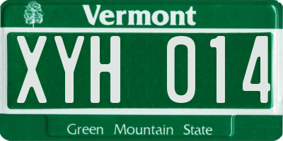VT license plate XYH014