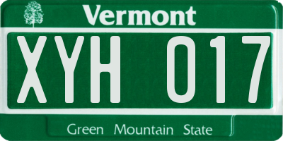 VT license plate XYH017