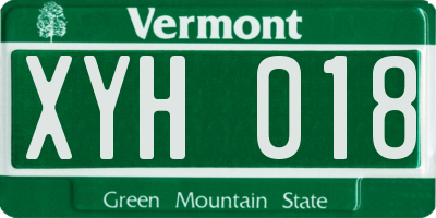 VT license plate XYH018