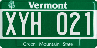 VT license plate XYH021