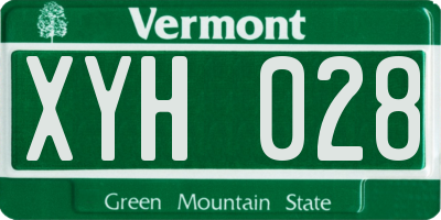 VT license plate XYH028