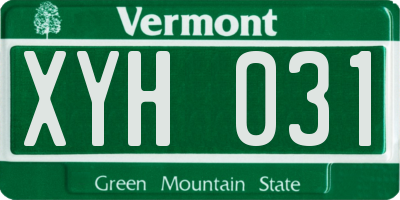 VT license plate XYH031