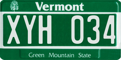 VT license plate XYH034