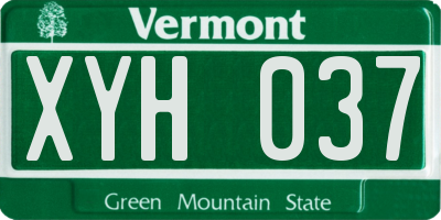 VT license plate XYH037