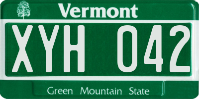 VT license plate XYH042
