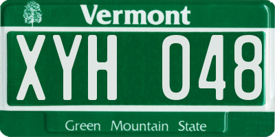 VT license plate XYH048