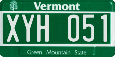 VT license plate XYH051