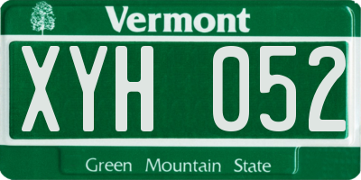 VT license plate XYH052
