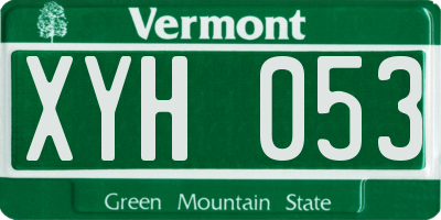 VT license plate XYH053