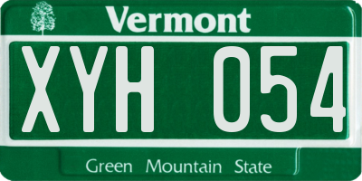 VT license plate XYH054