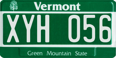 VT license plate XYH056