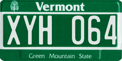 VT license plate XYH064