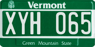 VT license plate XYH065