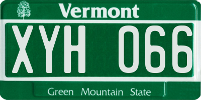 VT license plate XYH066