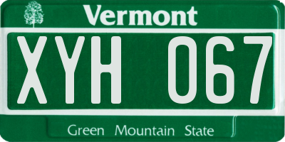 VT license plate XYH067