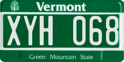 VT license plate XYH068