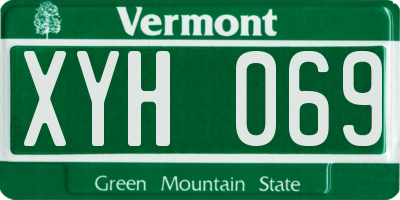 VT license plate XYH069