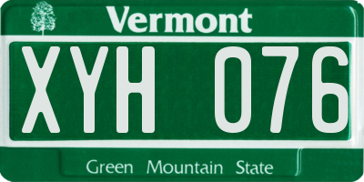 VT license plate XYH076