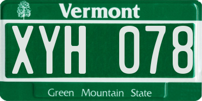 VT license plate XYH078
