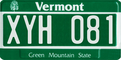 VT license plate XYH081