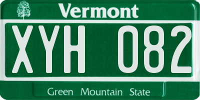 VT license plate XYH082