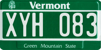 VT license plate XYH083