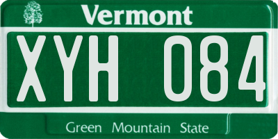 VT license plate XYH084