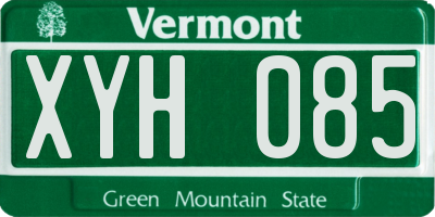 VT license plate XYH085