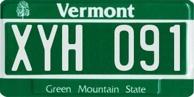 VT license plate XYH091