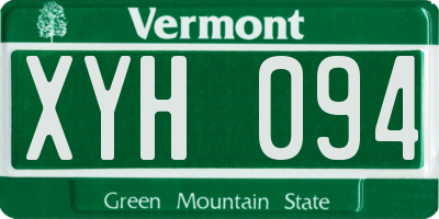 VT license plate XYH094