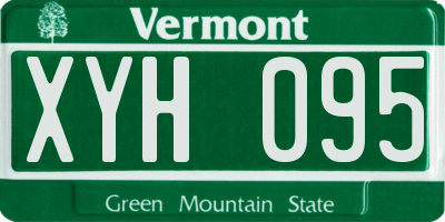 VT license plate XYH095