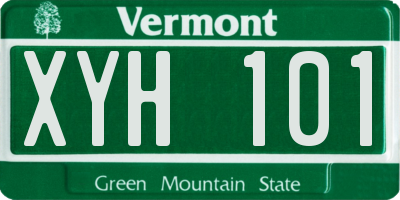 VT license plate XYH101