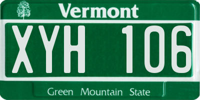 VT license plate XYH106