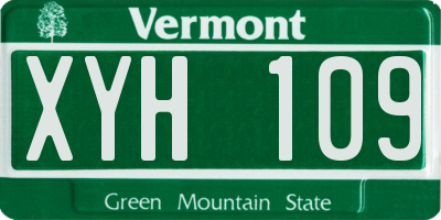 VT license plate XYH109