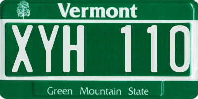 VT license plate XYH110