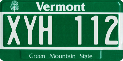 VT license plate XYH112