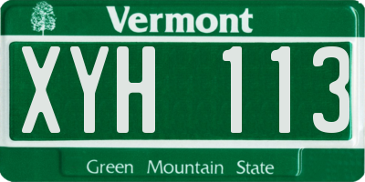 VT license plate XYH113