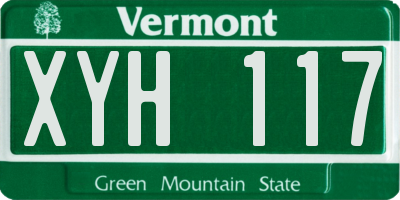 VT license plate XYH117