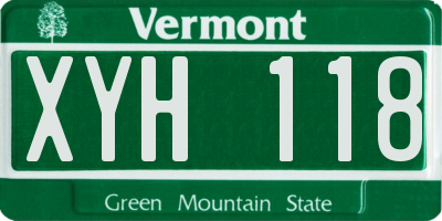 VT license plate XYH118