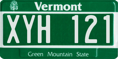 VT license plate XYH121
