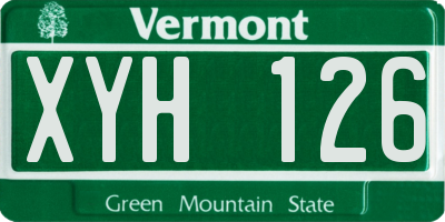 VT license plate XYH126