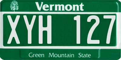 VT license plate XYH127