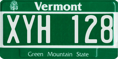 VT license plate XYH128
