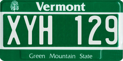 VT license plate XYH129