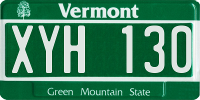 VT license plate XYH130
