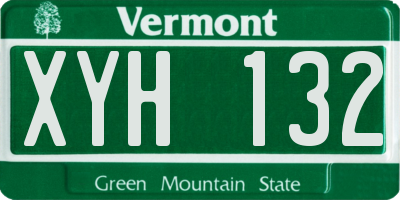 VT license plate XYH132