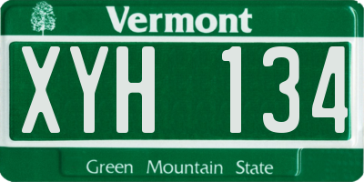VT license plate XYH134