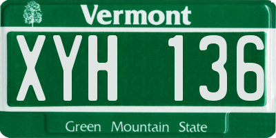 VT license plate XYH136