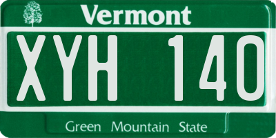VT license plate XYH140